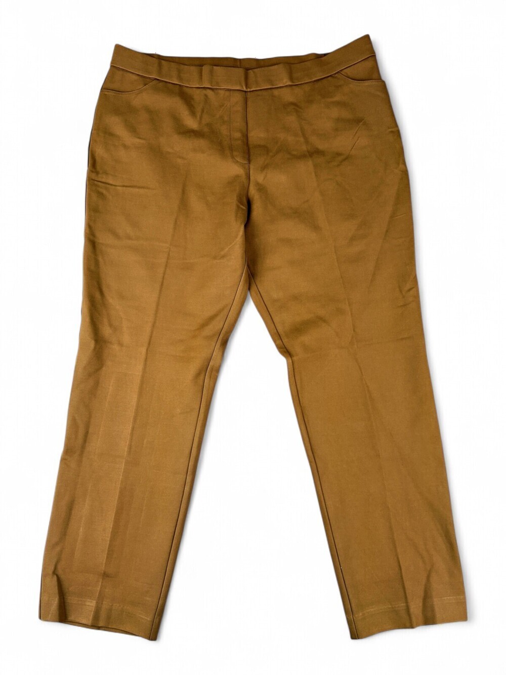 Susan Graver XL Cropped Ankle Stretch Pants - Camel